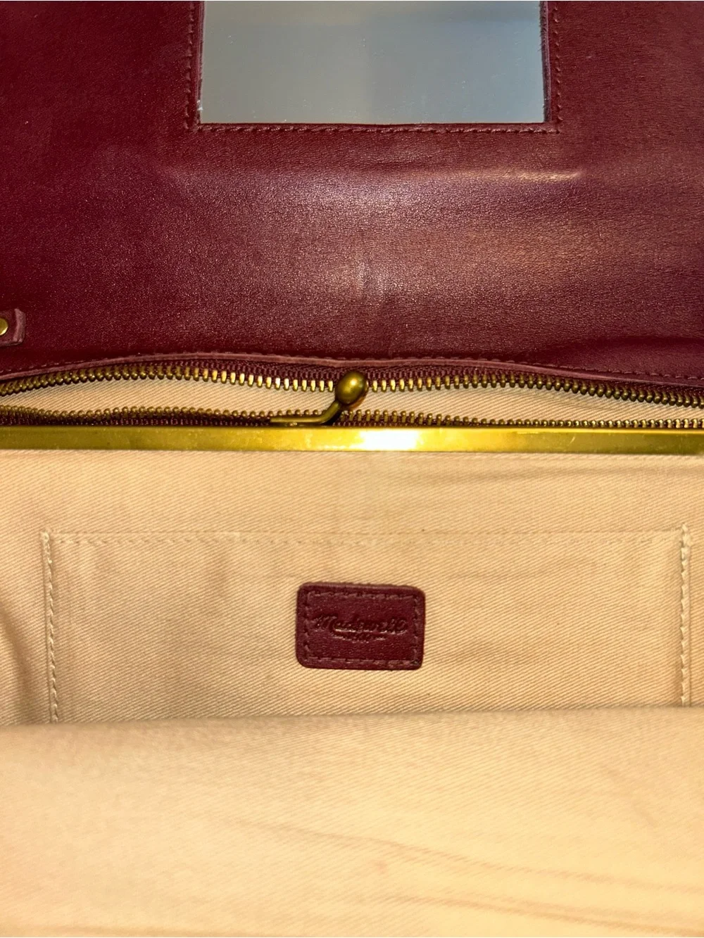 Madewell Leather clutch Burgundy